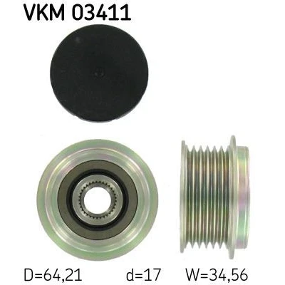 Imagen de SKF VKM 03411 Rueda Libre Alternador 34,6 FORD: S Max Mk1, MONDEO 4 Turnier,