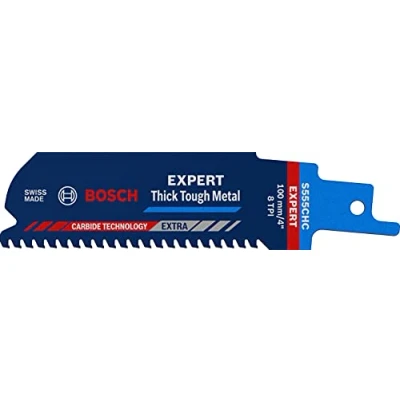 Imagen de Bosch Professional 1x Hoja de Sierra sable Expert `Thick Tough Metal` S 555 CHC (para Acero resistente, Hierro fundido, Longitud 100 mm, accesorios sable)