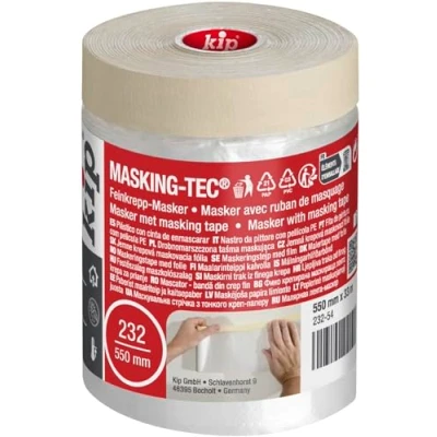 Imagen de Kip Tape 232 54 cinta de enmascarar crepé fino film con para pintar y barnizar protección contra manchas pintura 550mm x 33m