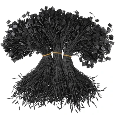 Imagen de Healifty 950PCS negro cadena de etiquetas nylon Snap Lock Pin Loop sujetador gancho ata (negro)