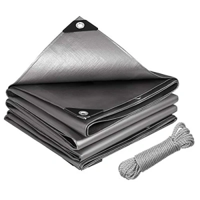 Imagen de Laneetal Lona Impermeable Exterior 4x5m,280g/m² PE de Protección Toldo Reforzado con Ojales Duradera Resistente a Los Rayos UV Desgarros Cuerda 20m para Muebles,Piscina,Jardín,Plateado