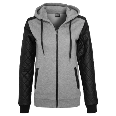 Imagen de Urban Classics Diamond Sudadera con cremallera, Mujer, Talla: Medium, Grey/black