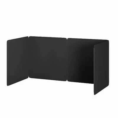 Imagen de 3 Lados Protector Contra Salpicaduras, Salpicaduras Plegable, Protectores De Cocina, Cubre Sartén, Acero Al Carbono, Negro ( Color : Noir , Size
