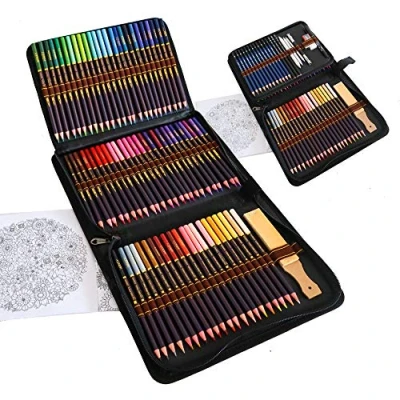 Imagen de Kit Dibujo Completo 96 piezas Principiantes o profesionales, Estuche de 72 Lapices Colores, 12 y Accesorios, Ideal para Artistas, Adultos Niños