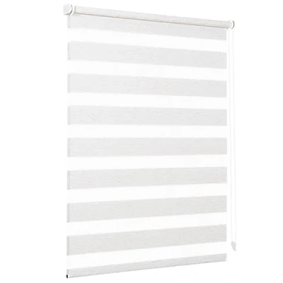 Imagen de Sekey Estor Doble con fijación sin Agujeros para Ventanas, Doble, 95 cm de Ancho, x 150 cm, Lino