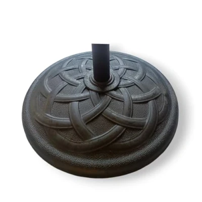 Imagen de Pincho Base Soporte Parasol Jardin 21kg, Pie de Sombrilla 55cm, Pesada para Terraza y Jardin, Resina Cemento negro con Diseño Decorativo, Adaptable a Tubos 38mm 48mm