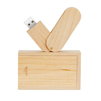 Imagen de GARRULAX Memoria USB, Pendive USB 2.0, Premium Madera Maciza 8GB / 16GB 32GB Alta Velocidad Memorias Pen Drive con Caja de