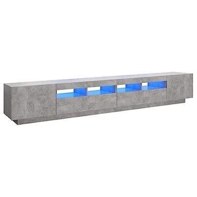 Imagen de vidaXL Mueble para TV con Luces LED Soporte Mobiliario Aparador Estante Salón Sala de Estar Dormitorio Decoración Gris Hormigón 260x35x40 cm