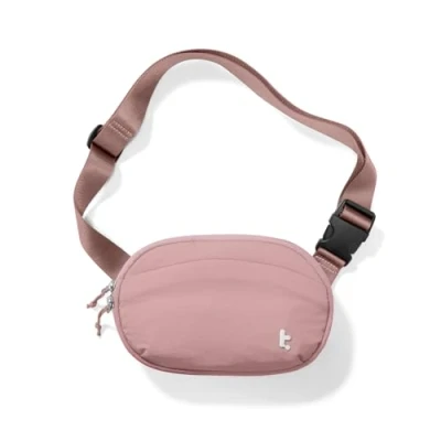 Imagen de tomtoc Bolso Bandolera Mujer con Protección RFID, 1,5 L Riñonera Mujer, Impermeable Ligero Pequeño, de Pecho Uso Diario, Portátil Viaje, Rosa