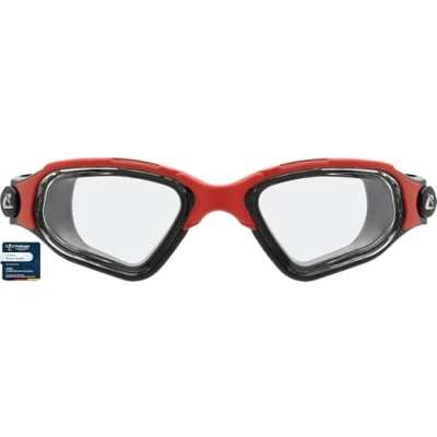 Imagen de CRESSI Clear Eyes Goggles Black/Red Gafas de Natación Unisex Silicona Pura con Tratamiento Molecular Antivaho para Lentes, Negro/Rojo, Lentes Transparentes, Talla Única