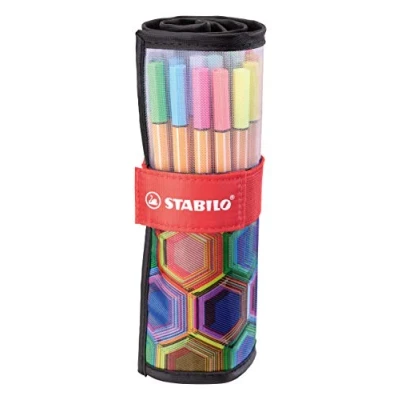 Imagen de Rotulador puntafina STABILO point 88 ARTY Edition Estuche de tela enrollable Rollerset con 25 colores