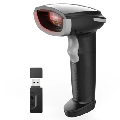 Imagen de Inateck Escáner de Código Barras Bluetooth AI, 1D Inalámbrico, Portátil con App y SDK, Batería 2000mAh, BCST 21 AI Gris