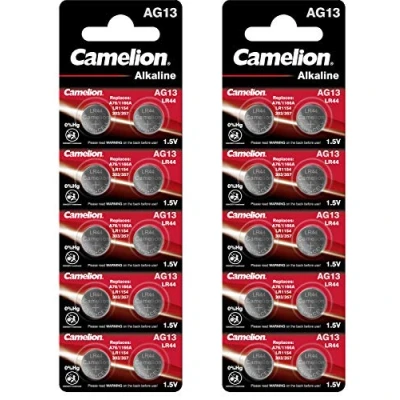 Imagen de 20 x AG13 Pilas de Botón LR44 A76 357 GP76A SR44W CAMELION
