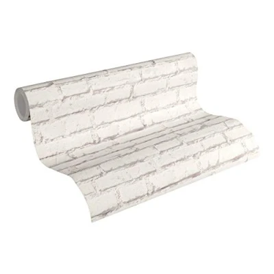 Imagen de A.S. Création Papel pintado Efecto Piedra Elements tejido no 10.05 m x 0.53 Blanco Gris Fabricado en Alemania 319431 31943 1