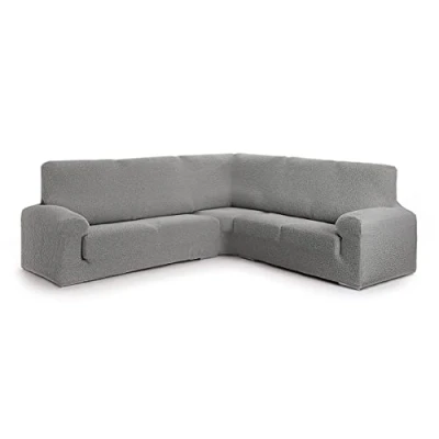 Imagen de Milica Funda para sofá rinconero Hecho de Tejido Adaptable Bután tamaño Normal (hasta 450 cm) Color 06 Gris