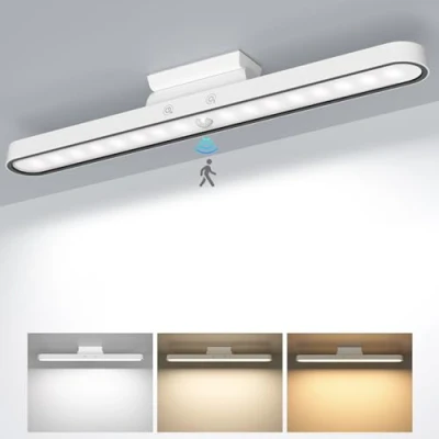 Imagen de Luz LED Armario Magnética con Sensor Movimiento 2500mAh Lampara Recargable por USB Nocturna Regulable Control Táctil Adecuada para Armario, Cocina, Escritorio, Lectura, Maquillar Blanco