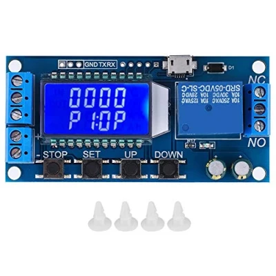 Imagen de Módulo de relé retardo tiempo, 5V 12V 24V tiempo Temporizador ciclo apagado 0,01 s 9999 min con pantalla LCD, placa controladora 9