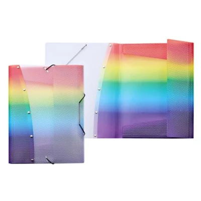 Imagen de VELOFLEX 4442404 carpeta Rainbow Diamond, DIN A4, con banda elástica, resistente, legal de PP, organizador archivos