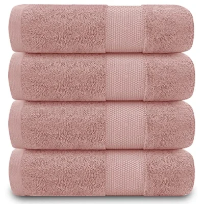 Imagen de GC GAVENO CAVAILIA Juego de 4 Toallas Mano para baño, 700 g/m², algodón Egipcio, Calidad Hotel, Lavables a máquina, Rosa Rubor, 50 x 85 cm
