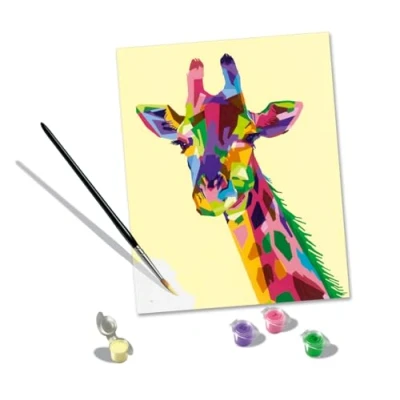 Imagen de Ravensburger, CreArt, Jirafa, Pintar por Numeros Adultos, Animales, 1 Pincel con 2 Puntas, Kit de Pintura, Painting by Numbers