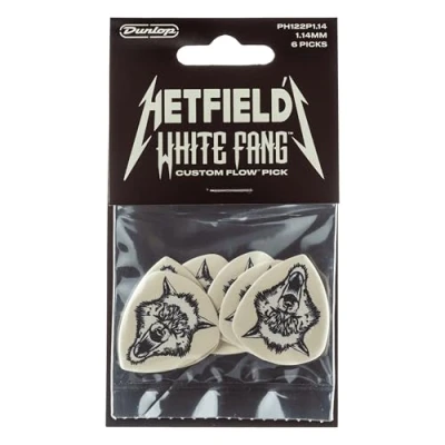 Imagen de JIM DUNLOP Púas Ultex Hetfield&#039;s White Fang 1,14mm Saco de 6, Blanco