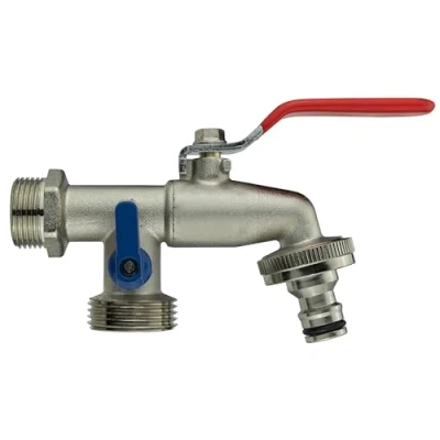Imagen de Bradas 5907544412977 Grifo doble (1/2 x 3/4 pulgadas, plata, 3 5 2 cm)