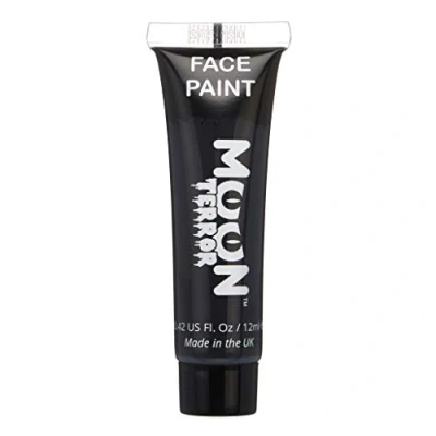 Imagen de Moon Terror Pintura facial de Halloween corporal Maquillaje SFX, efectos especiales Medianoche negro 12 ml (Paquete 1)