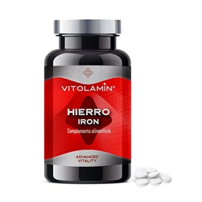 Imagen de HIERRO Suplemento VITOLAMIN® 180 COMPRIMIDOS VEGETARIANOS Contribuye al metabolismo energético y reduce el cansancio la fatiga