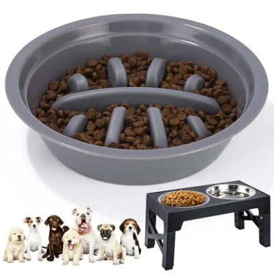 Imagen de TIDEVAN Comedero Perro Antivoracidad Perros Lento Accesorios Antideslizante Antivoracidad,Promueve una Alimentación Saludable, para Mascotas Medianas y Grandes (20*20*5.3cm)