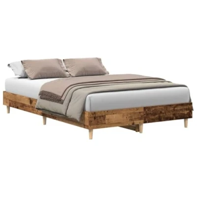 Imagen de vidaXL Estructura de Cama sin colchón Madera Vieja 140x190 cm Madera, Muebles Dormitorio, Base Cama, Doble, armazón