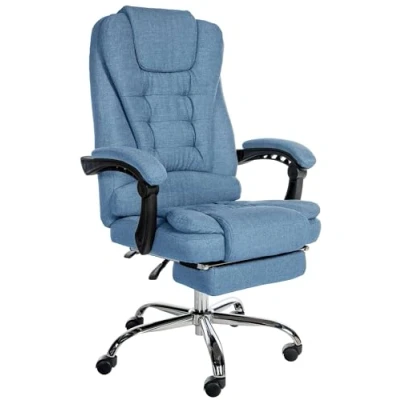 Imagen de CLP Silla de Oficina Oxygen Acolchada, Ergonómica &amp; con Ruedas I Ejecutiva Regulable En Altura Giratoria, Color:Azul, Material Base:Tela