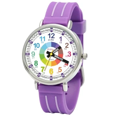 Imagen de Kiddus Reloj Educativo para Niño, Niña, Infantil a Partir de 5 Años. con Sistema Time Teacher, Aprende la Hora los Ejercicios Incluidos.