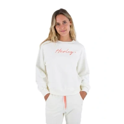 Imagen de Hurley W Oceancare O&amp;O Script Crew Sudadera, Marshmallow, L Mujer