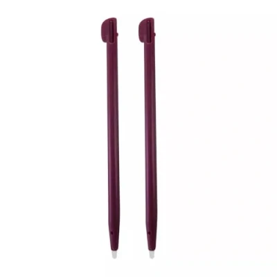 Imagen de 2 lápices capacitivos de repuesto para pantalla táctil, color rojo vino (borgoña), compatible con Nintendo DSi XL (NDSi XL)