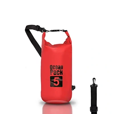 Imagen de Bolsa Estanca 5L 10L 20L, Dry Bag Mare litros, Bolso Seco Mochila impermeable, bandolera ajustable, Seca para Kayak Paseo Barco Canoa Pesca Rafting Camping Playa Natación Snowboard