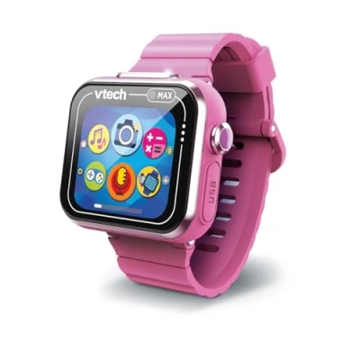Imagen de VTech Kidizoom Smartwatch MAX Rosa, Reloj Inteligente para niños, Doble cámara de Fotos, vídeos, Juegos, Pantalla táctil Horizontal, Versión ESP