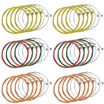 Imagen de 6 Juegos de Cuerdas Guitarra Acústica Reemplazo Cuerda Acero para (2 Juego Latón 2 Cobre Rojo y Multicolor)