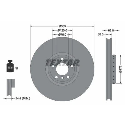 Imagen de TEXTAR PRO+ 92266525 Disco de freno BMW: X6, X5