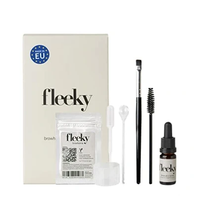 Imagen de fleeky Browhenna Kit color de las cejas en fleek, polvo henna para la coloración natural cejas, ideal regalar (Mini, marrón oscuro)