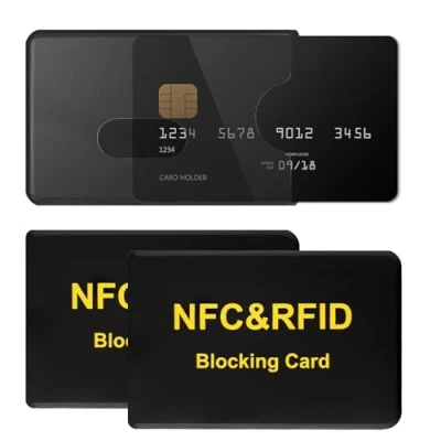 Imagen de 3 Piezas RFID para Tarjetas de Ldentidad Protector Mujeres y Hombres,Funda Tarjeta Crédito Antipiratería,Fundas Bloqueo RFID,Portatarjetas Antirrobo Antirrfid Bancarias Sin Contacto