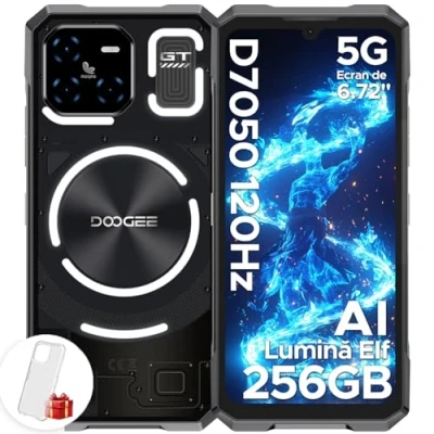 Imagen de DOOGEE Blade GT Movil Irrompible 5G, 32GB RAM+256GB ROM(2TB) DDR5, 6.72FHD+120Hz Teléfono Todoterreno Android 14 5500mAh 48MP AI Cámara Smartphone Dimensity 7050 6nm WIFI6/NFC/Efecto de luz LED