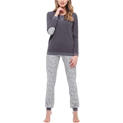 Imagen de Merry Style Pijama Conjunto Camiseta y Pantalones Mujer MS10 168(Mélange Oscuro Gris, S)