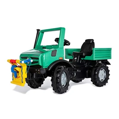 Imagen de Rolly Toys Unimog Forst 038244 Coche de Pedales para a Partir 3 años, con neumáticos silenciosos y luz Intermitente, Color Verde Menta