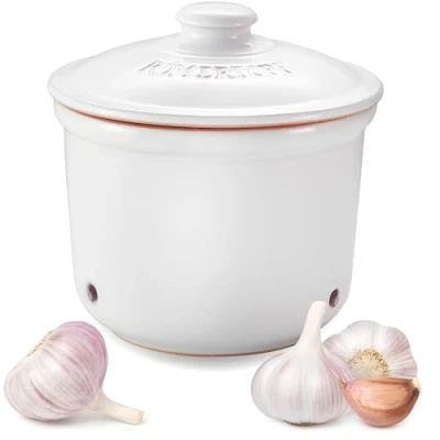 Imagen de Romertopf Olla Fresca Maceta para ajos, Cerámica, Blanco, 12.5 cm
