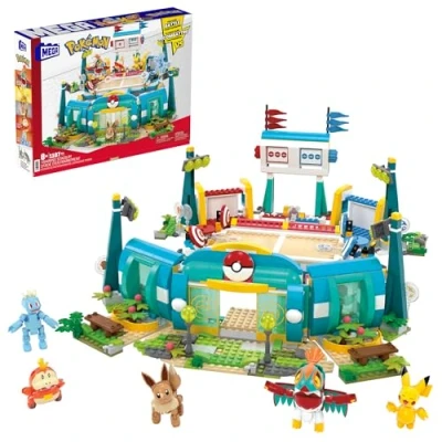 Imagen de MEGA Pokémon Estadio de Entrenamiento Set Figuras acción con 5 Personajes, 1101 Bloques construcción, Juguete +8 años (HWR82)