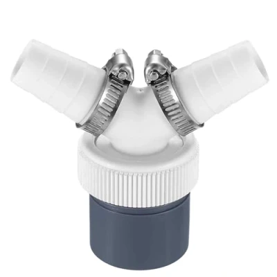 Imagen de ARTGUTS Drenaje lavadora doble conexión en y adaptador para lavavajillas, ángulo de Wa Conector con abrazadera manguera, boquilla entrada 19 24 mm salida tubo 40