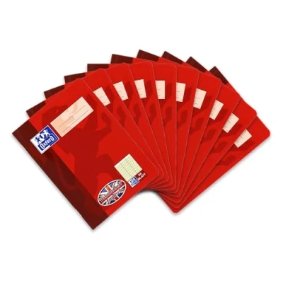 Imagen de Oxford 100420110 Cuaderno con columnas (10 unidades, 32 hojas, A5, 90 g/m²), color rojo