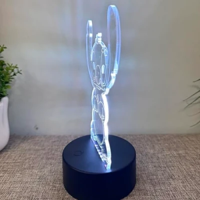 Imagen de Deluisho Lampara de Stitch, Luz Noche 3D LED Ilusión Stitch Lámpara Anime Nocturna Estereoscópica Visual Atenuación con Control Remoto 16 Colores, Buen Regalo par