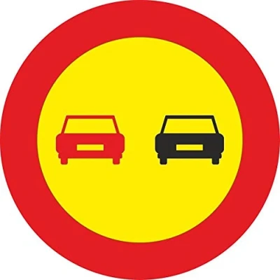 Imagen de Normaluz V10017 Señal Vial Redonda Adelantamiento Prohibido Metalica Termolacada 50 cm con CTE, RIPCI