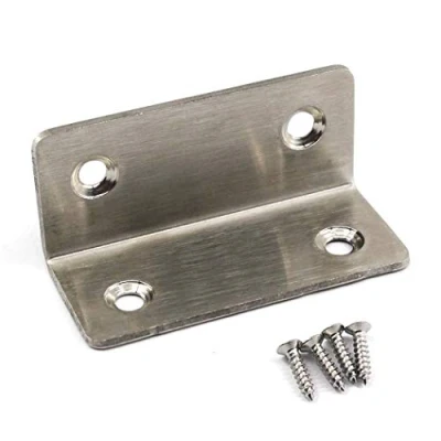 Imagen de (8 piezas) Soportes de esquina conector ángulo acero inoxidable en forma L para estantería madera 60x25x25mm